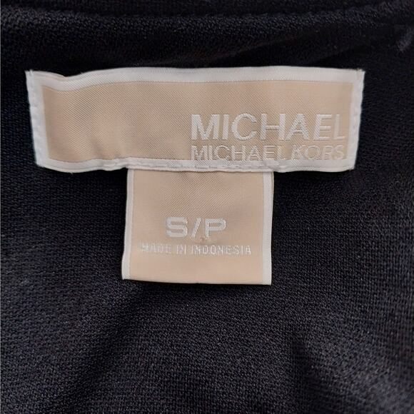 MICHAEL KORS! BLACK KNIT, SILVER BUTTONS RETRO INSPIRED SHIFT STYLE DRESS! SZ S - Picture 6 of 9